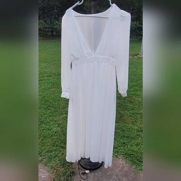 Bundle Only:Y2k Fairy Luxury Classy White  Empire Waist Maxi‎ Weeding Dress Sz L - Picture 1 of 6